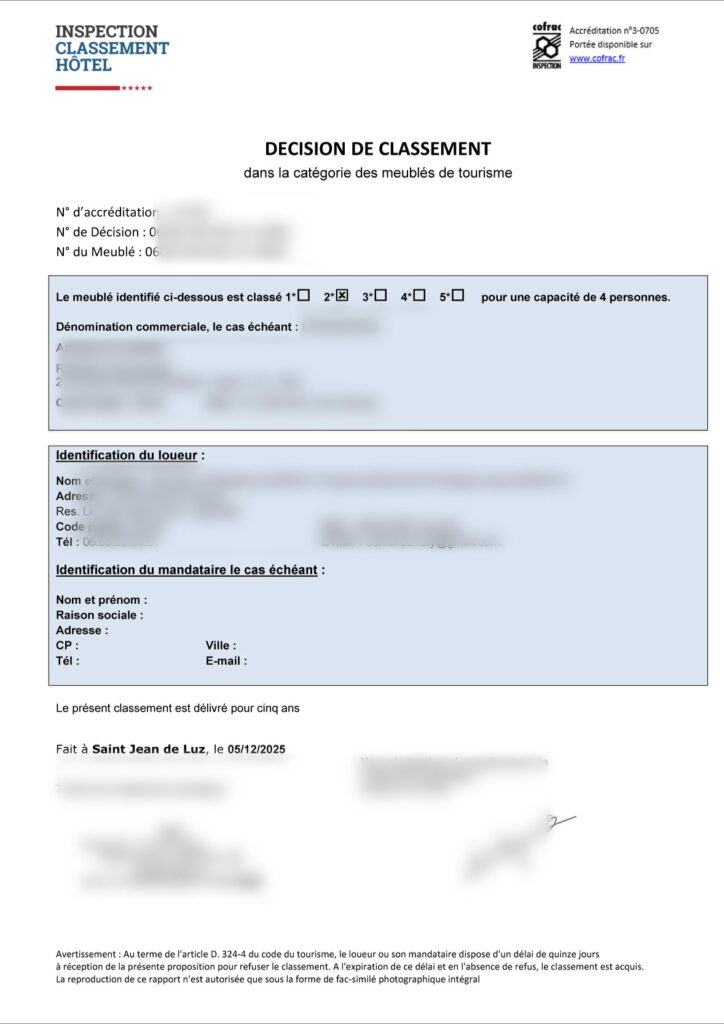 Décision de Classement Décision de Classement